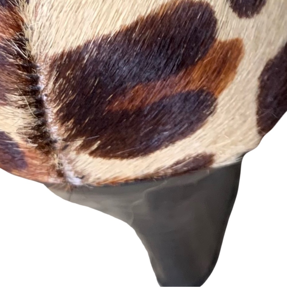 KENNETH COLE LEOPARD PRINT CALF / PONY HAIR STYLE WEDGE HEELS. - Picture 5 of 9